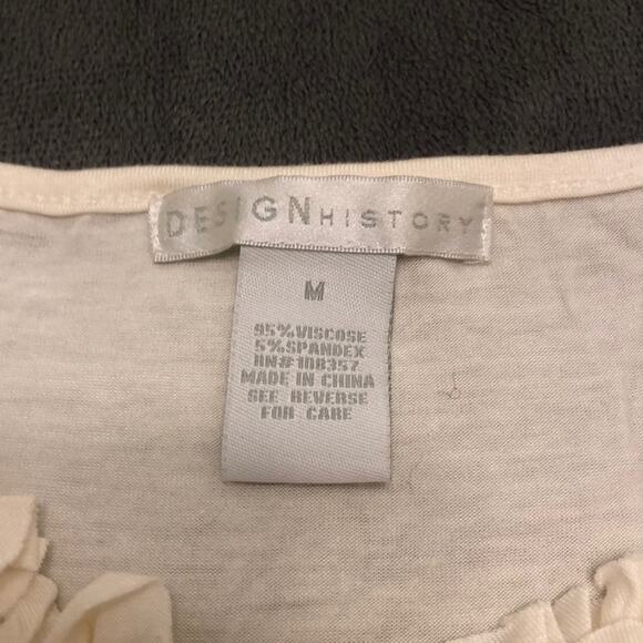 Design History Ivory Knit Top Embelllished Woman Size Medium - Picture 4 of 7